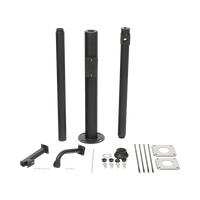 Poste Seccionado de 3 Metros / Especializado para la Instalación de Videovigilancia / Incluye Base de Cimentación y Brazo para Cámara PTZ / Color Negro