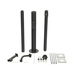 Poste Seccionado de 3 Metros / Especializado para la Instalación de Videovigilancia / Incluye Base de Cimentación y Brazo para Cámara PTZ / Color Negro