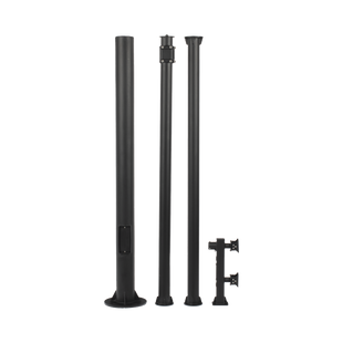 Poste Seccionado de 6 Metros / Tubos Mas Gruesos / Especializado para la Instalación de Videovigilancia / Incluye Base de Cimentación y Brazo para Cámara PTZ / Color Negro