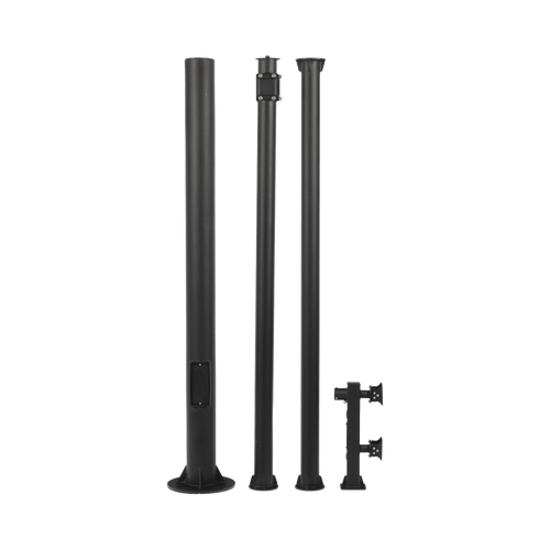 Poste Seccionado de 6 Metros / Tubos Mas Gruesos / Especializado para la Instalación de Videovigilancia / Incluye Base de Cimentación y Brazo para Cámara PTZ / Color Negro