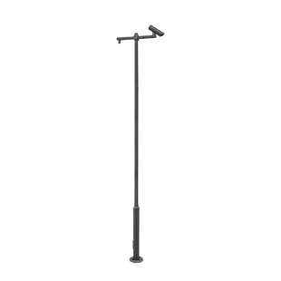 Poste Seccionado de 6 Metros / Especializado para la Instalación de Videovigilancia / Incluye Base de Cimentación y Brazo para Cámara PTZ / Color Negro