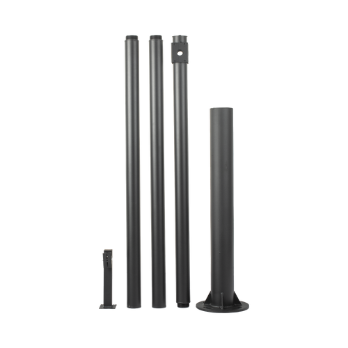 Poste Seccionado de 6 Metros / Especializado para la Instalación de Videovigilancia / Incluye Base de Cimentación y Brazo para Cámara PTZ / Color Negro