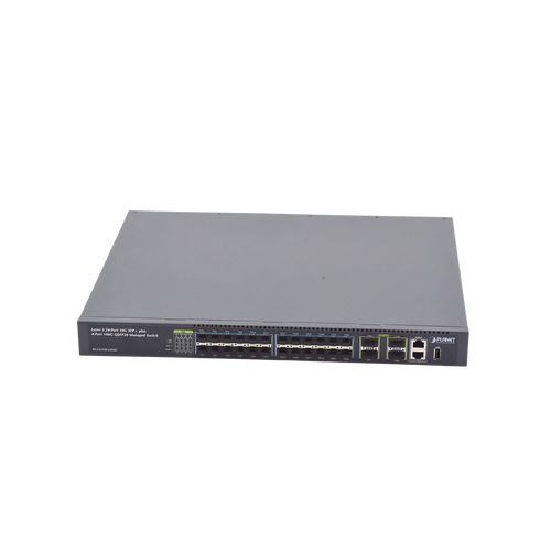 Switch Administrable Capa 3, 24 Puertos 10G SFP+, 4 Puertos de 40G/100G QSFP28