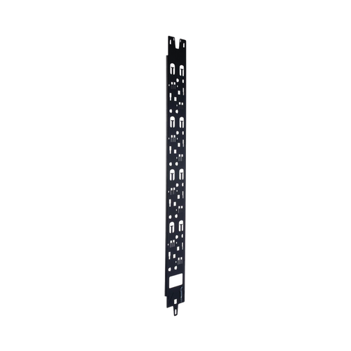 Panel Administrador de Cables Vertical para Gabinete FlexFusion™ de 42RU, Acepta Anillos en D, Anillos S1DR, S2DR y L; S1LR, S2LR, Color Negro
