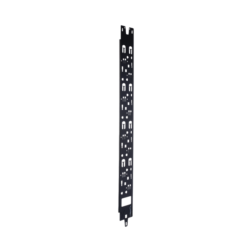 Panel Administrador de Cables Vertical para Gabinete FlexFusion™ de 45RU, Acepta Anillos en D, Anillos S1DR, S2DR y L; S1LR, S2LR, Color Negro