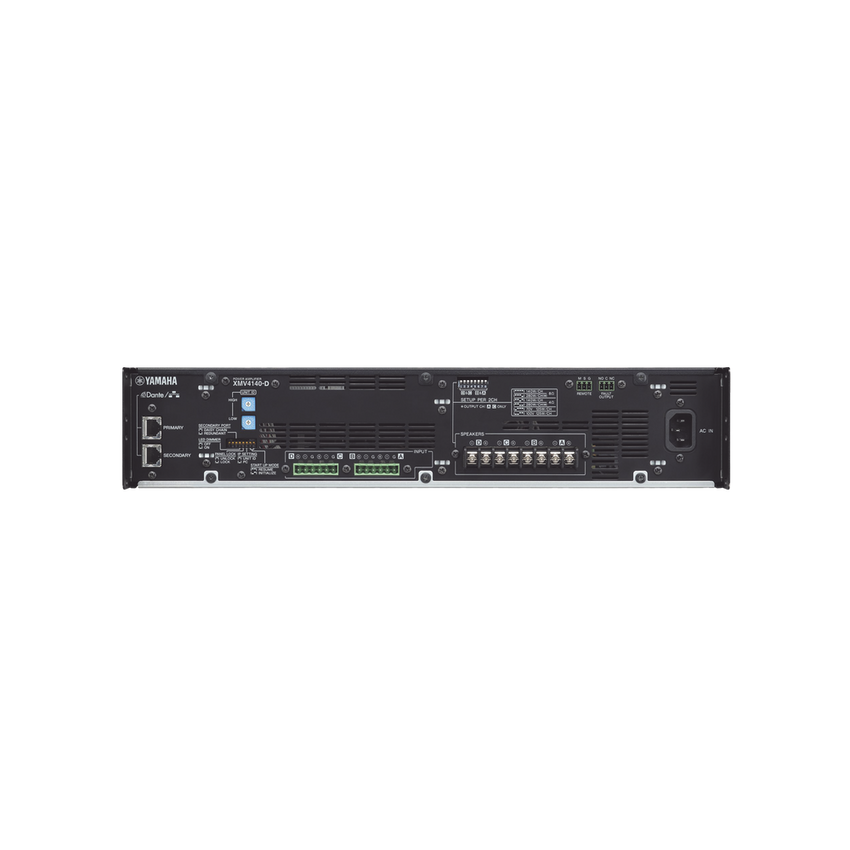 Amplificador de Audio Multicanal con Conexión Análoga | DANTE | 4 Canales, 140W | 8 OHMS | 70/100V