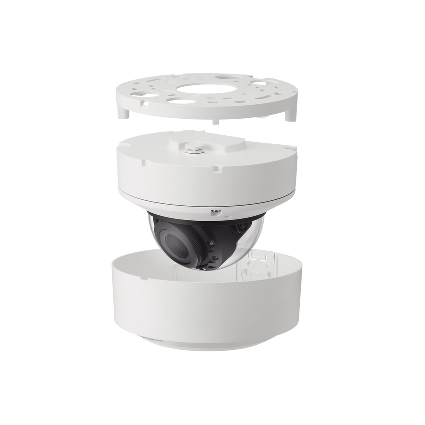 Cámara Domo 2MP con IA, Antivandalica / Lente Motorizado de 2.8 a 12mm / IR 40m / WDR 120dB / Ranura MicroSD / IP66 IP67 IK10 NEMA4X