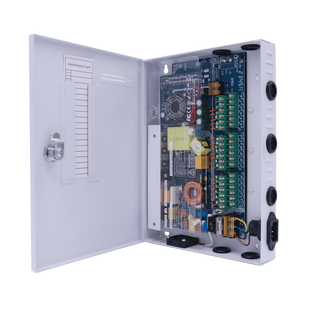 Fuente PREMIUM / 11-15 V / 18 canales / 20 A / Alta tecnología en seguridad / Doble ventilador / Hasta 1.8 Amperes por Salida / Filtro de ruido por canal / Diseño de alta gama.