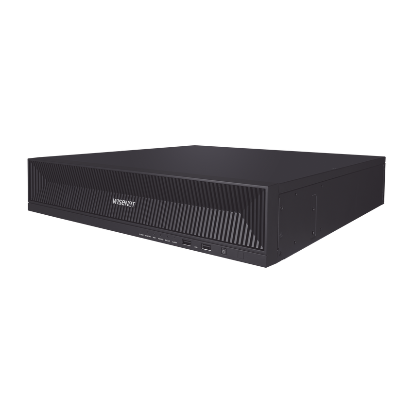 NVR de 16 canales / 32MP / Hasta 4 Discos Duros / Switch PoE+ 16 puertos / Wisenet P2P / H.265 & WiseStream / incluye 24TB de almacenamiento