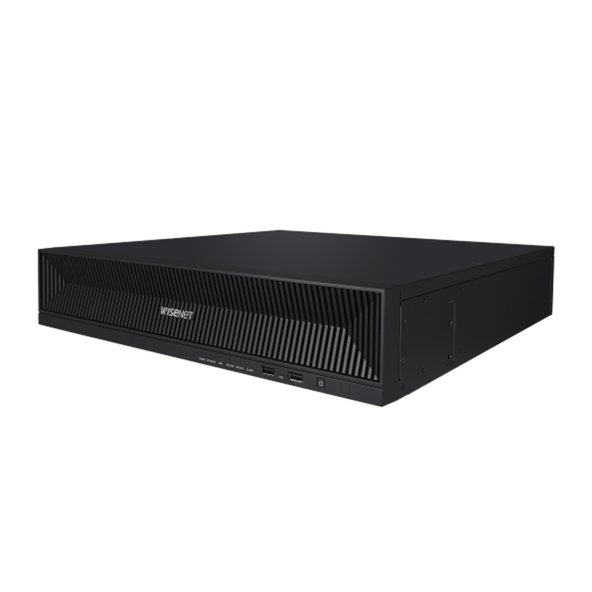 NVR 32 Megapixel (8K) / 32 Canales IP / Soporta 8 Discos Duros / H.265 & Wisestream / Wisenet P2P / ONVIF / Compatible con Cámaras IA / Salida HDMI en 4K / Soporta RAID 5/6