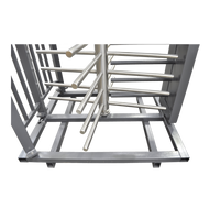 Torniquete Sencillo / Cuerpo Completo / Interior/Exterior / 100% Acero con Pintura Gris / EJE CENTRAL de Acero Inoxidable /Acabado de Lujo / Alto Tráfico