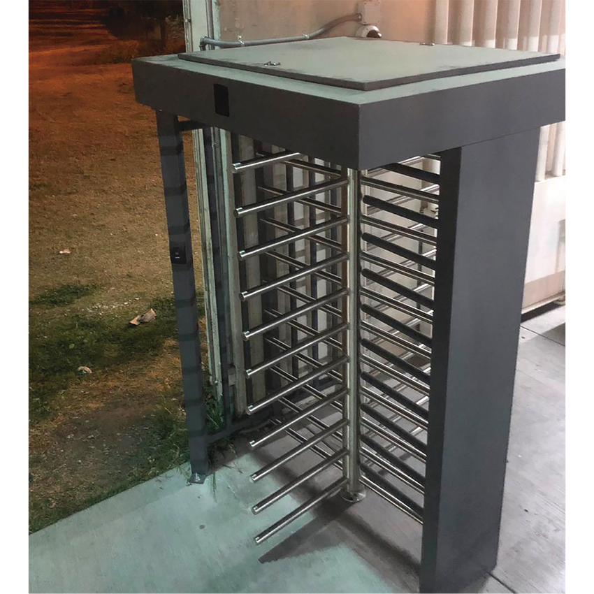 Torniquete Sencillo / Cuerpo Completo / Interior/Exterior / 100% Acero con Pintura Gris / EJE CENTRAL de Acero Inoxidable /Acabado de Lujo / Alto Tráfico