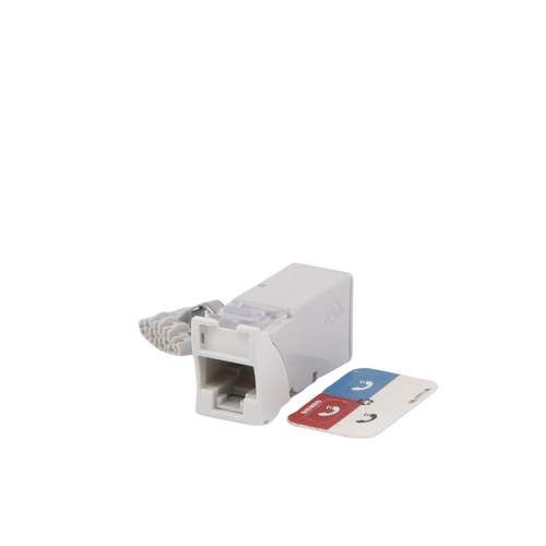 Jack Z-MAX Cat6A, UTP, Montaje Híbrido en Placa de Pared (Plano y Angulado), Color Blanco