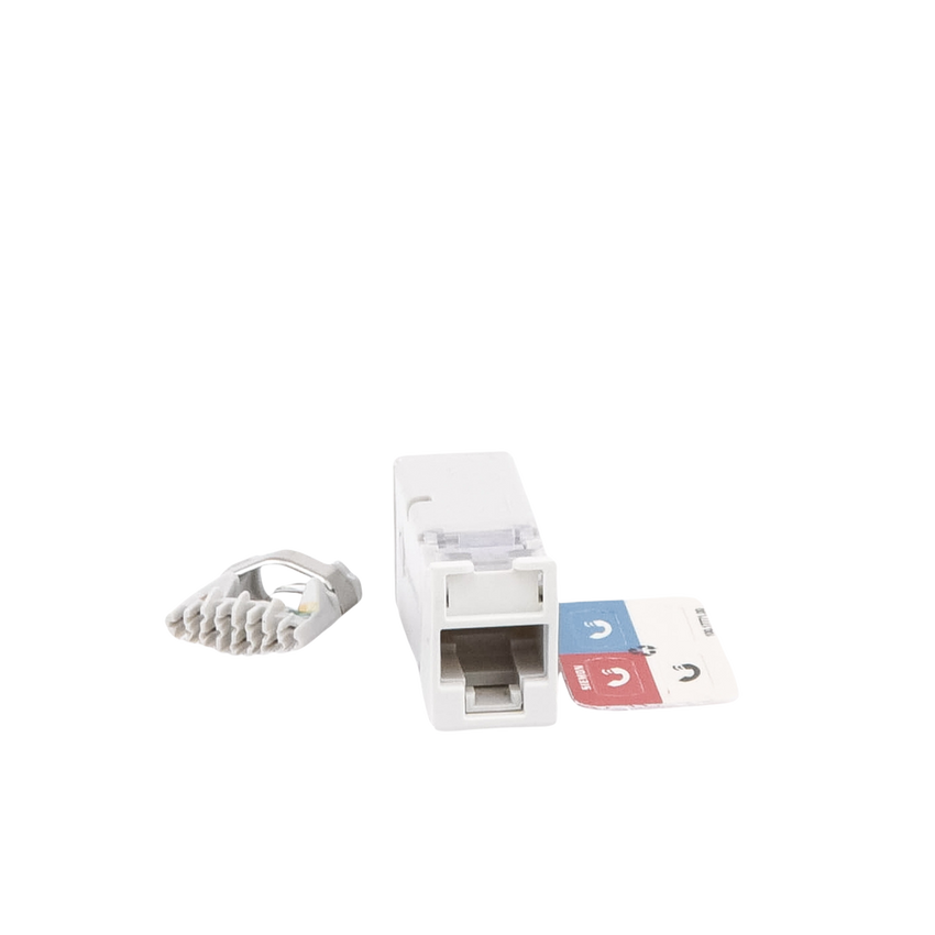 Jack Z-MAX Cat6A, UTP, Montaje Híbrido en Placa de Pared (Plano y Angulado), Color Blanco
