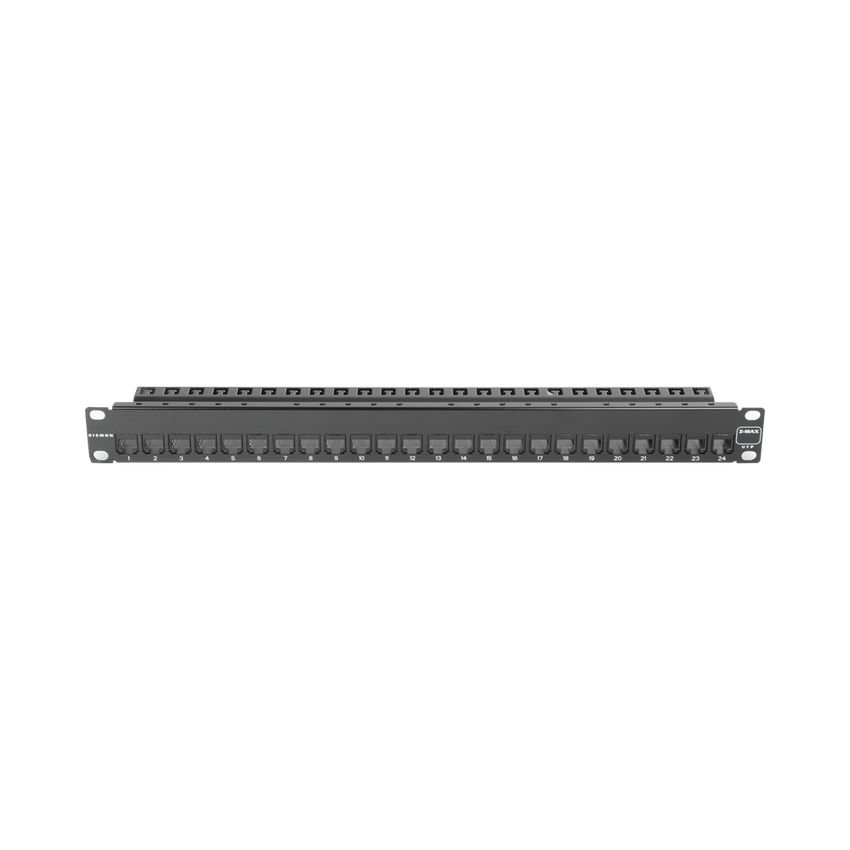 Patch Panel ZMAX with Jack UTP CAT6A 24 Port 1U Black