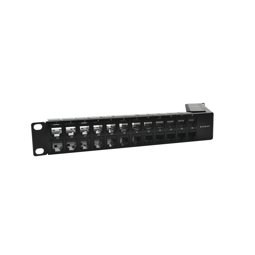 Patch Panel UTP Z-MAX Categoría 6A, de 48 Puertos, Angulado, 1UR
