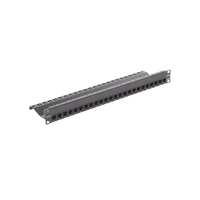 Patch Panel Z-Max de 24 Puertos, Blindado, Precargado con Jacks Categoría 6A, Plano, 1UR