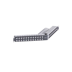 Patch Panel Z-Max de 48 Puertos, Blindado, Precargado con Jacks Categoría 6A, Angulado, 1UR
