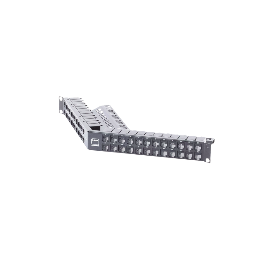 Patch Panel Z-Max de 48 Puertos, Blindado, Precargado con Jacks Categoría 6A, Angulado, 1UR
