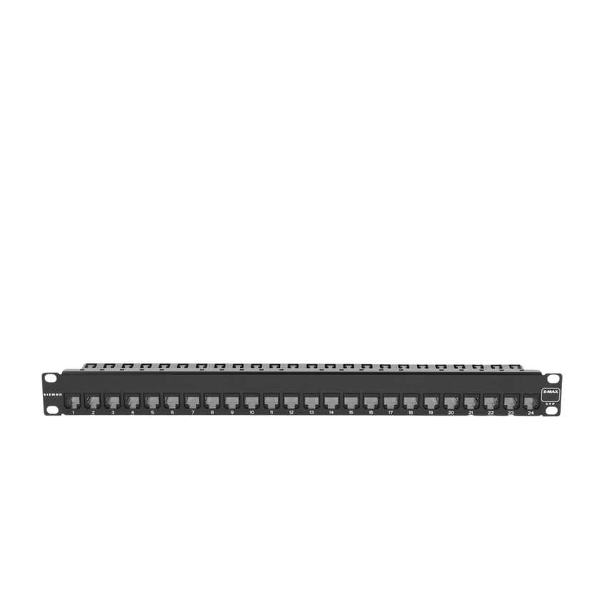 Patch Panel UTP Z-MAX de 24 Puertos, Precargado con Jacks Categoría 6, Plano, 1UR