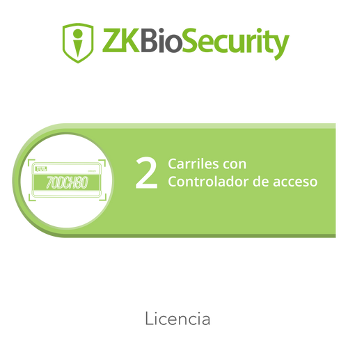 Licencia para ZKBiosecurity para modulo de estacionamiento de 2 carriles utilizando controlador de acceso