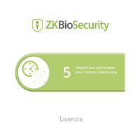Licencia para ZKBiosecurity permite gestionar hasta 5 dispositivos para tiempo y asistencia
