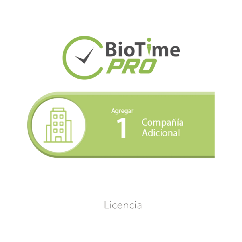 Software de Gestión Centralizada de Asistencia BIOTIMEPRO Licencia para agregar 1 compañía adicional