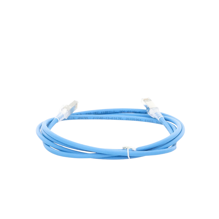 Patch Cord Z-MAX Cat6A S/FTP, CM/LS0H, 2.13 Metros (7 Pies), Color Azul, Versión Bulk (Sin Empaque Individual)