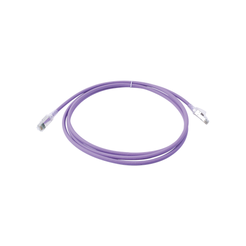 Patch Cord Z-MAX Cat6A S/FTP, CM/LS0H, 7ft, Color Violeta, Versión Bulk