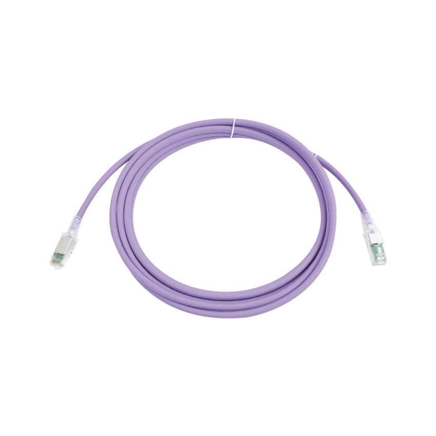 Patch Cord Z-MAX Cat6A S/FTP, CM/LS0H, 10ft, Color Violeta, Versión Bulk