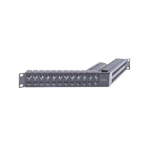 Patch Panel Z-MAX de 48 Puertos, Blindado, Modular (Vacío), Angulado, 1UR