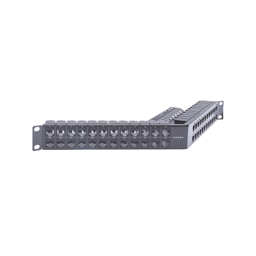 Patch Panel Z-MAX de 48 Puertos, Blindado, Modular (Vacío), Angulado, 1UR