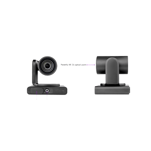 Cámara PTZ 4K Dual | Microsoft Teams Certified | 12x Zoom Óptico + Lente Panorámico 119° | Triple Micrófono Array | AI Auto-Framing | Speaker Tracking | Smart Gallery | PoE+ | USB 3.0