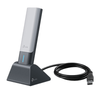 Adaptador USB Wireless Wi-Fi 6 / AX3000 (2402 Mbps + 574 Mbps) / Antenas de Alta Ganancia / USB 3.0 / Baja Latencia Gaming / WPA3 / Cuna Desmontable con Cable 1.2 m (3.9 ft)