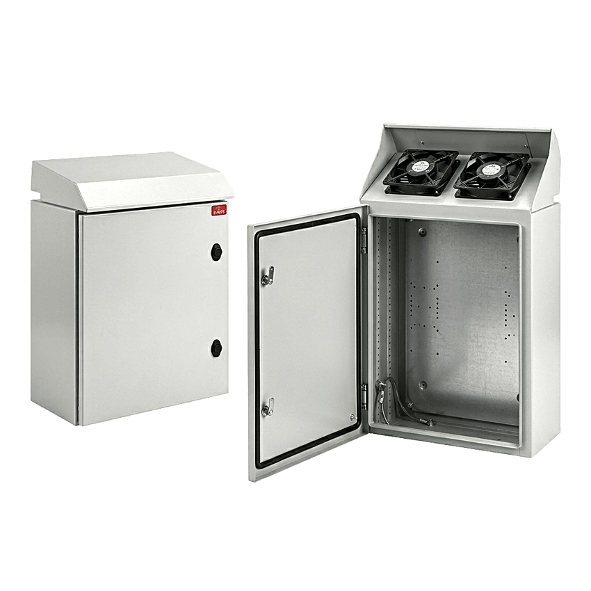Gabinete Rack 19 UR ProTek Tipo 3R Exterior con Ventiladores y Termostato / 92.2 cm x 60 cm x 61 cm / Acero Gris RAL 7035