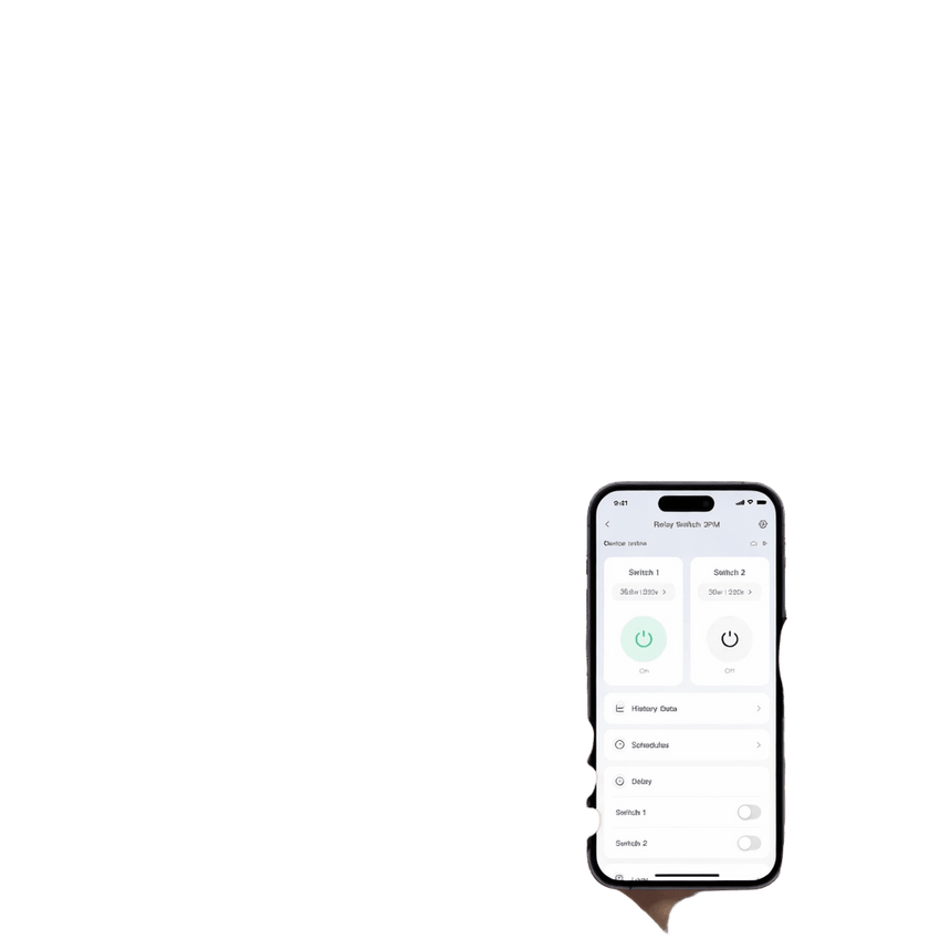 Relay Switch Inteligente 2 Canales / WiFi + BLE / Medici�n Consumo / 10A por Canal / Protecci�n Sobrecarga / Compatible Matter / 42 x 36 x 16 mm (1.7 x 1.4 x 0.6 in)