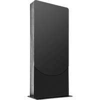 Kiosko modo Vertical para interior color Negro / Soporta Pantallas de 65" hasta 4" de Profundidad / Estructura de Acero con Placa Base 3/8" / 6 Salidas Supresor de Picos UL/cUL / Ventilación Termostática / Puertas de Acceso Se