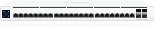 UISP Switch Pro – Switch PoE de 220 W (27 V) con 24 Puertos GbE, 16 Puertos PoE Pasivo 27 V y 4 Puertos SFP+ 10G