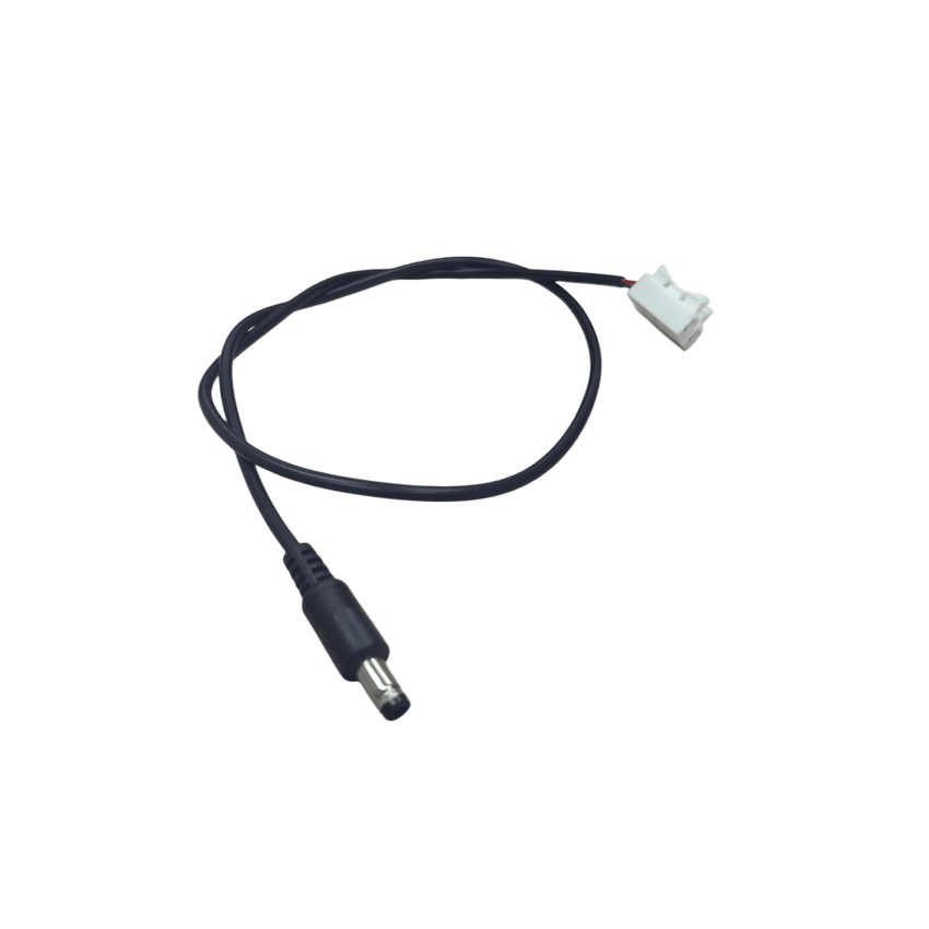 Cable con Conector Macho (Pigtail) | Forro Negro | Terminal Blanca | Alimentación para Vcc con Puntas Libres | Polarizado | Largo 22 cm ( 8.66 Pulgadas)  | Calibre 22AWG.