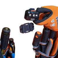 Mochila Profesional para Herramientas / 27 Bolsillos / Acceso Rápido y Estación de Trabajo / Base Moldeada Ancha / Interior Naranja / USB-C / Soporte para Lámpara
