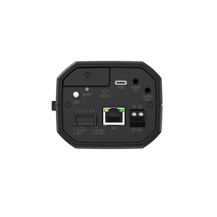Cámara AI Box / 5 Megapíxeles (2560x1920) / Doble NPU Wisenet 9 / Inteligencia Artificial / Análisis Avanzado / extremeWDR 120 dB / PoE+12VDC / C-Mount-CS-Mount