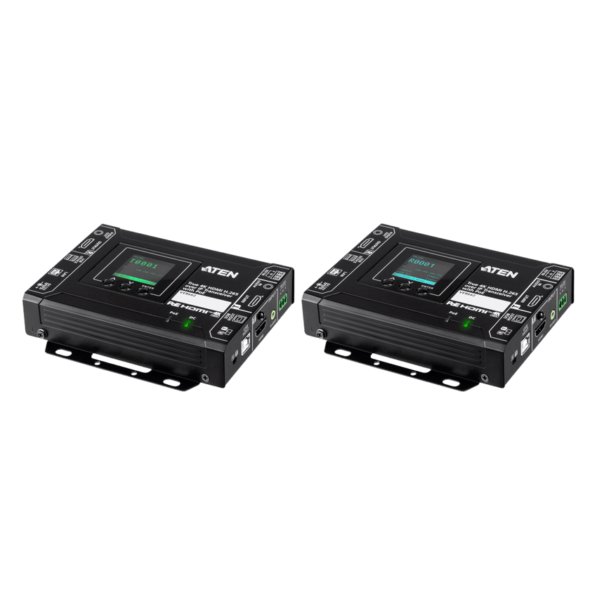 Codificador/Decodificador HDMI | Over IP H.265 True 4K | 3840x2160@60Hz 4:4:4 | Audio Embebido-Desembebido | Función de Video Wall | USB 2.0 + RS-232 | Matriz AV | PoE