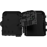 Cierre de Empalme para 24 fusiones de fibra óptica, Interior/Exterior, con 8 acopladores SC/APC y splitter 1x8 SC/APC Incluido, IP65, 3 Puertos para Fibra Troncal o Distribución