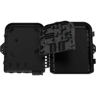 Cierre de Empalme para 24 fusiones de fibra óptica, Interior/Exterior, con 8 acopladores SC/APC y splitter 1x8 SC/APC Incluido, IP65, 3 Puertos para Fibra Troncal o Distribución