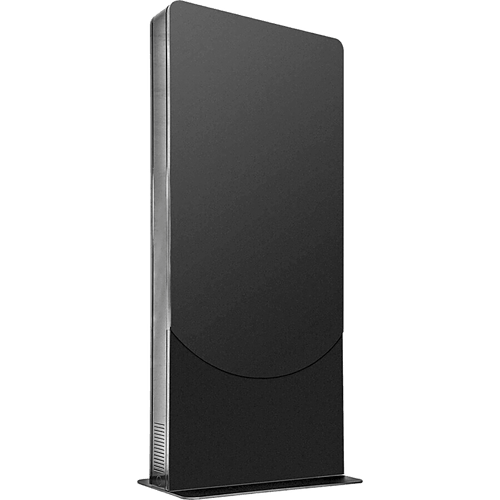 Kiosko modo Vertical para interior color Negro / Soporta Pantallas de 65" hasta 4" de Profundidad / Estructura de Acero con Placa Base 3/8" / 6 Salidas Supresor de Picos UL/cUL / Ventilación Termostática / Puertas de Acceso Se