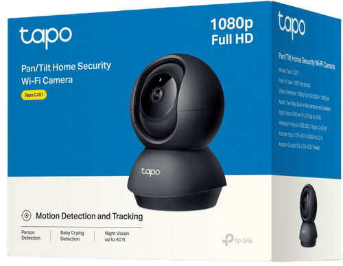 Cámara de Seguridad Interior Wi-Fi 360°, 1080p Full HD, Visión Nocturna 12 m, Detección IA Personas y Llanto de Bebé, Audio Bidireccional, Compatible Alexa y Google Home, Almacenamiento microSD 512 GB