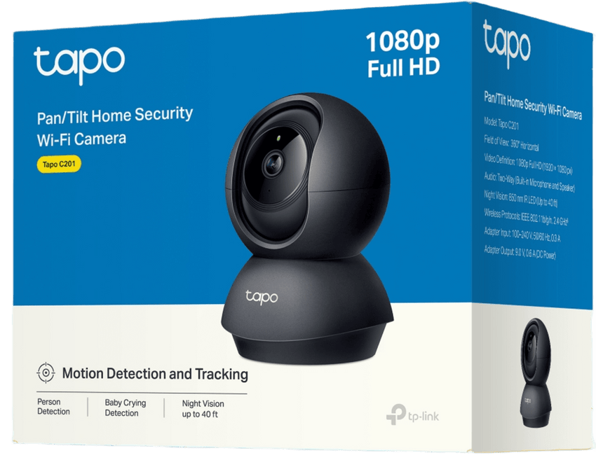 Cámara de Seguridad Interior Wi-Fi 360°, 1080p Full HD, Visión Nocturna 12 m, Detección IA Personas y Llanto de Bebé, Audio Bidireccional, Compatible Alexa y Google Home, Almacenamiento microSD 512 GB