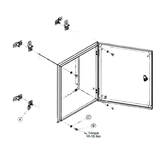 Soportes de Montaje en Pared para gabinetes tipo NEMA / Acero Inoxidable 304 / Incluye 4 Brackets con Accesorios / Resistente a la Corrosión