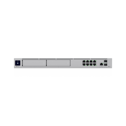 UniFi Dream Machine Pro Max – Cloud Gateway Empresarial con Soporte para 150 Dispositivos y 2000 Clientes, 5 Gbps de Ruteo con IDS/IPS, 2 Bahías para HDD 3.5”, SSD Interno de 128 GB, Failover, Balanceo de Carga y VPN/SD-WAN