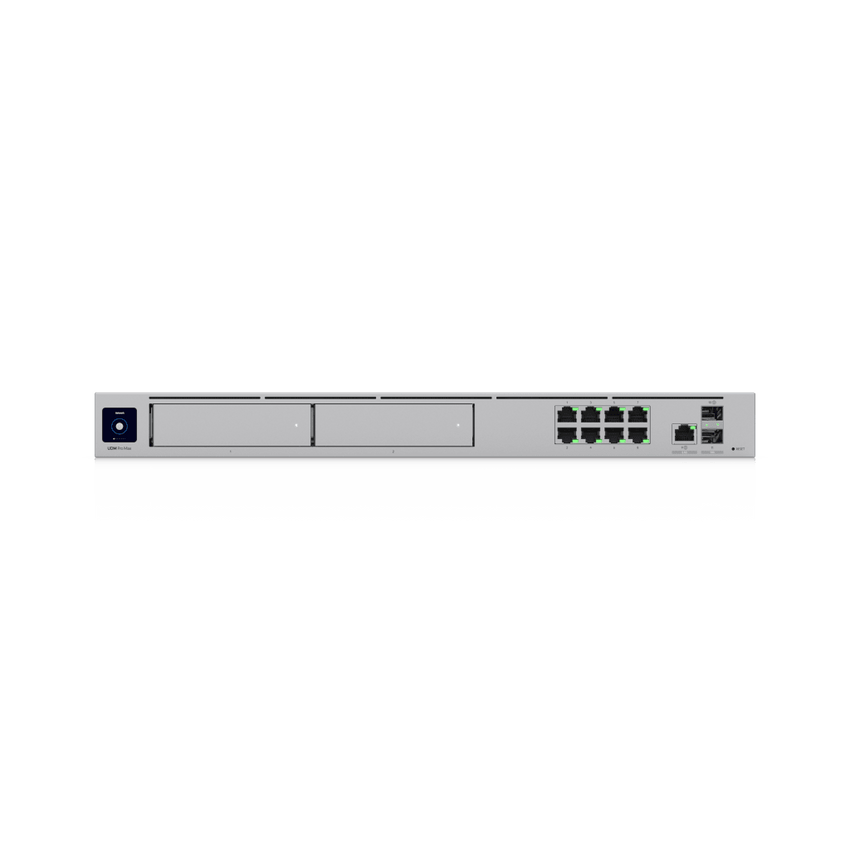 UniFi Dream Machine Pro Max – Cloud Gateway Empresarial con Soporte para 150 Dispositivos y 2000 Clientes, 5 Gbps de Ruteo con IDS/IPS, 2 Bahías para HDD 3.5”, SSD Interno de 128 GB, Failover, Balanceo de Carga y VPN/SD-WAN